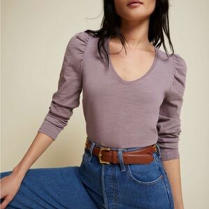 Nation LTD Elizabeth Long Sleeve Puff Sleeve Top